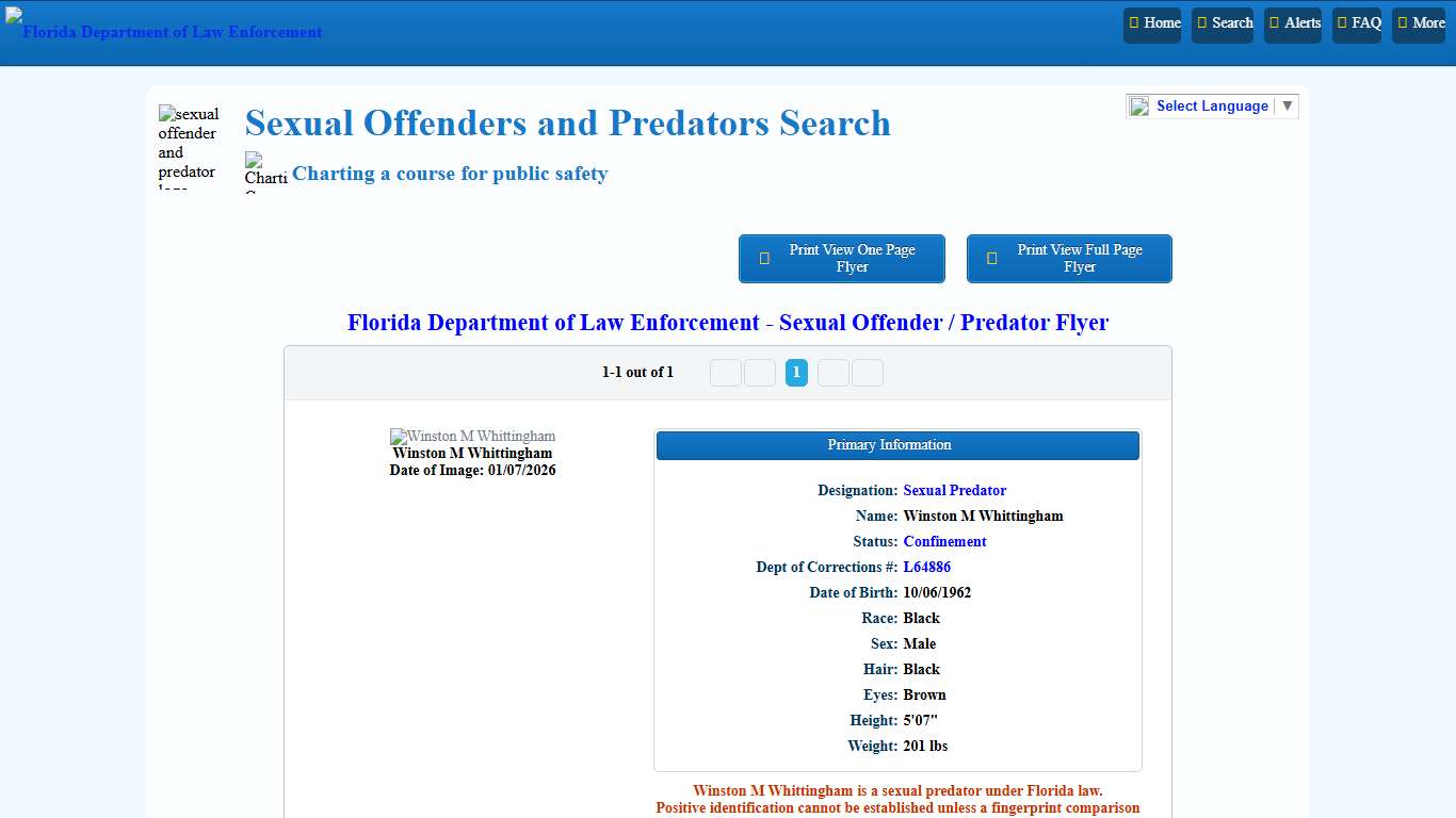 FDLE - Sexual Offender and Predator System